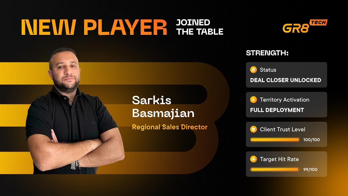 GR8 Tech Appoints Sarkis Basmajian to Lead MENA Regional Growth